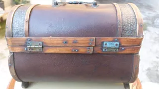 Cofanetto vintage legno e similpelle