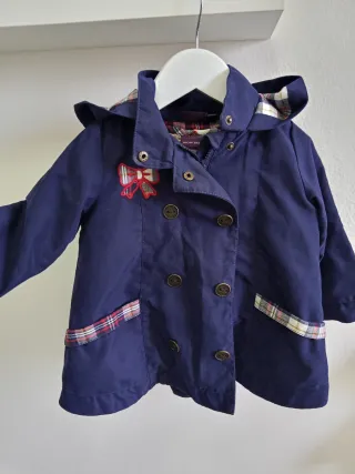 Giacca bambina blu con fiocco interno removibile