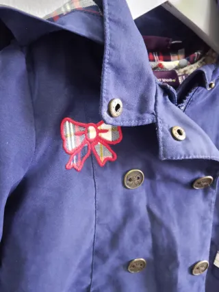 Giacca bambina blu con fiocco interno removibile