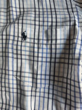 Camisa Polo Ralph Lauren cuadros azules talla 14 a