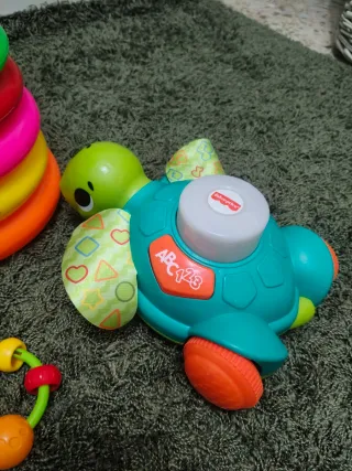 Lote Juguetes : Tortuga, Torre de aros y Sonajero