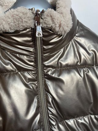 Abrigo reversible niña beige/dorada