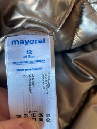 Abrigo reversible niña beige/dorada