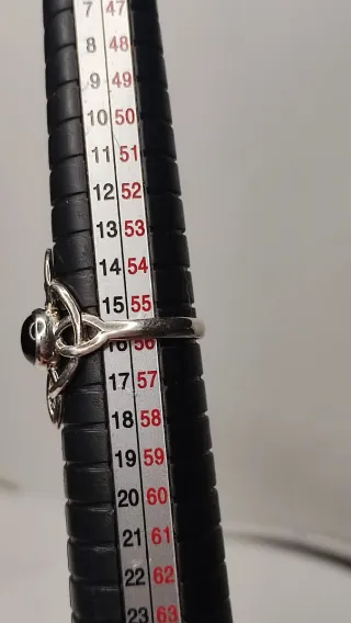 Anillo Plata 925 Nudo Bruja Ónix