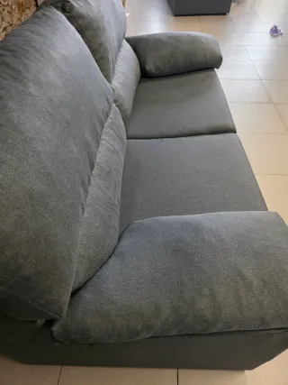 Sofá 2 plazas gris tela