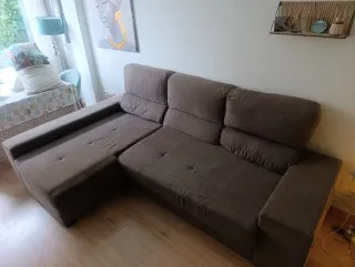 Sofá chaiselongue gris