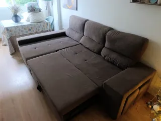 Sofá chaiselongue gris
