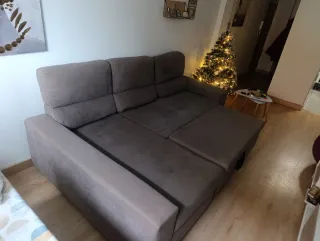 Sofá chaiselongue gris