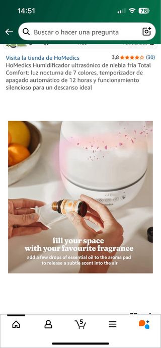 Humidificador HoMedics Total Comfort