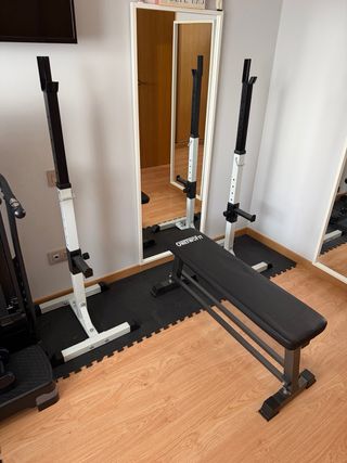 Rack y banco de musculación