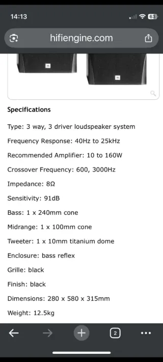 Altavoces JBL TLX 161