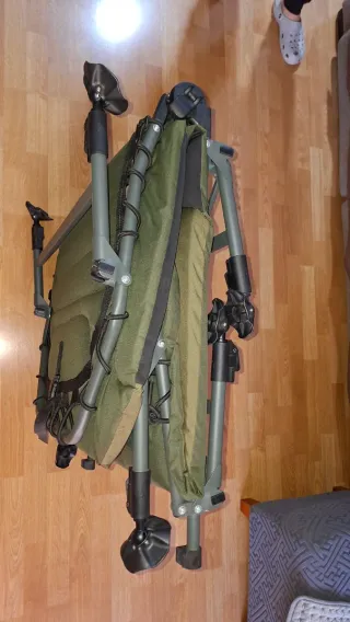 Cama plegable camping/pesca verde