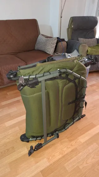 Cama plegable camping/pesca verde