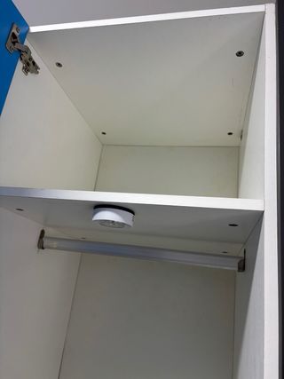 Armario modular rinconero azul y gris pizarra