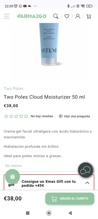 Two Poles Hidratante Ligera Función Barrera