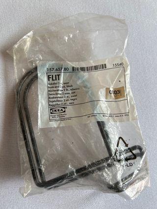 IKEA FLIT Sujetalibros Negro (2 uds)