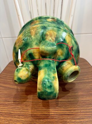 ANTIGUO BOTIJO BARRO ESMALTADO