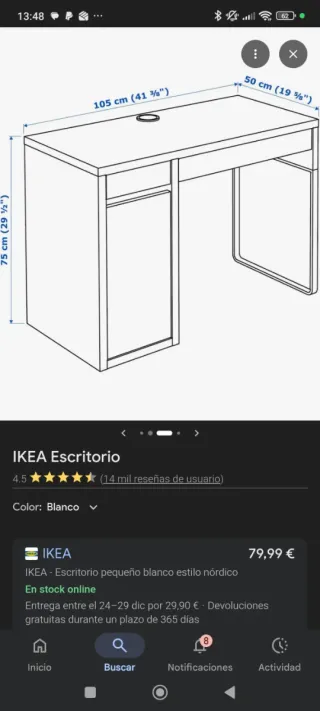 Escritorio y silla de estudio y ordenador