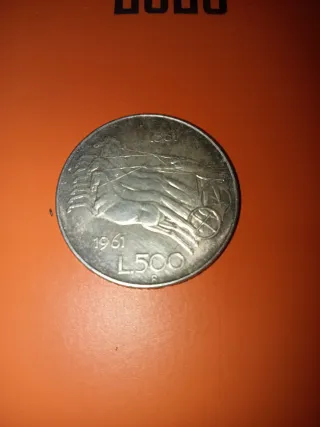 Moneta 500 Lire 1961 argento