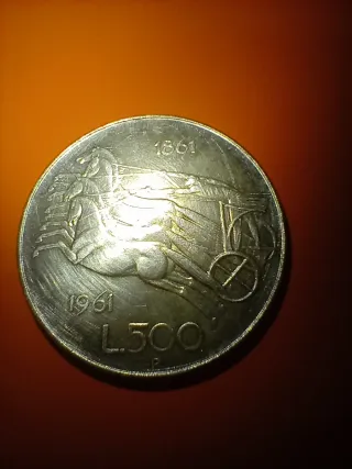 Moneta 500 Lire 1961 argento