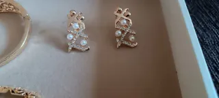 Conjunto de Joyas Oro imitación y Perlas imitación