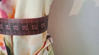 Vestido crema flores multicolor hecho a mano