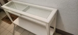 Consola recibidor Ikea madera y cristal