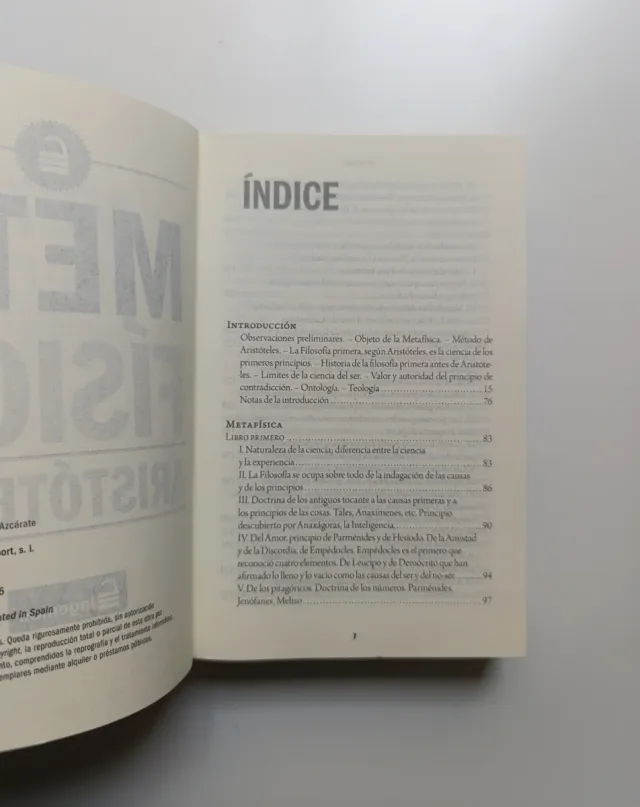 Metafísica. Aristóteles.
