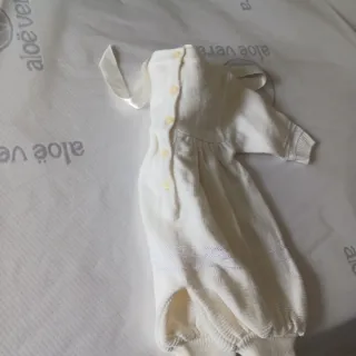 Pelele de punto blanco 3 meses