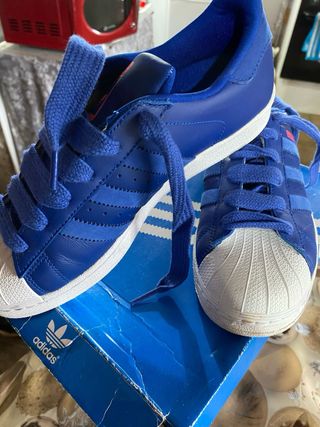 Adidas Superstar J Zapatillas Azul Blanco