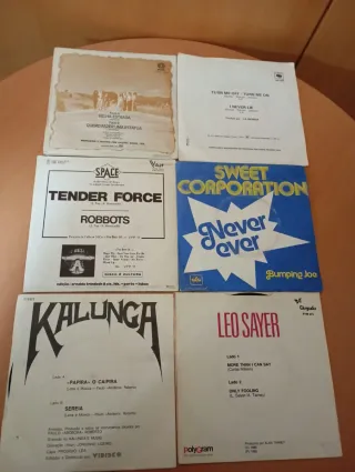 Conjunto de 6 singles de música internacional e na