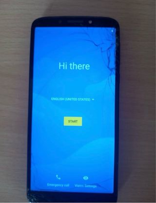 Móvil Motorola azul metálico