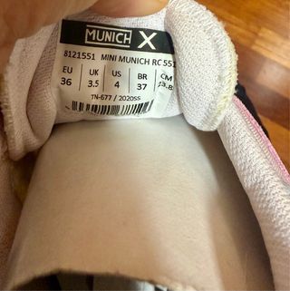 Deportivas Munich niña rosa y blanco