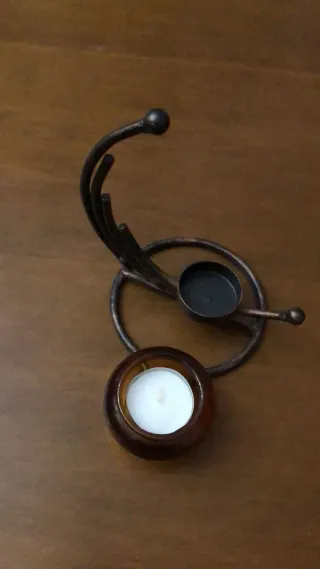 Portacandele in metallo e vetro