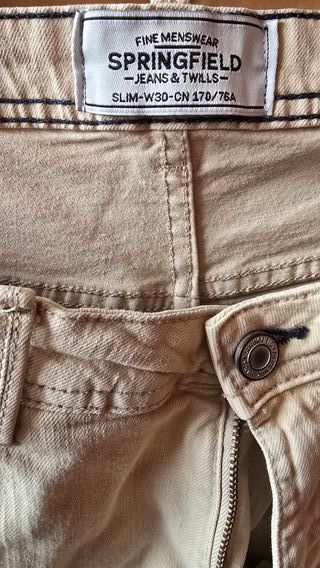 Pantalón slim Springfield beige