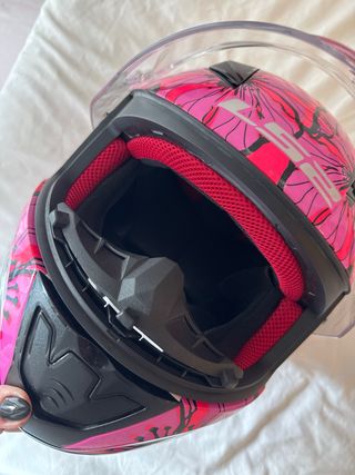 Casco Moto LS2 Flores Rosa