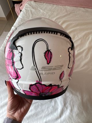 Casco Moto LS2 Flores Rosa