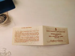 Medaglia in argento Festa Unità Roma 1984