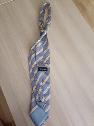 Corbata Massimo Dutti rayas azul y naranja