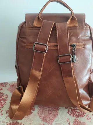 Mochila mujer cuero marrón