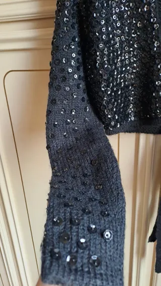 Versace Bolero Paillettes Nero Taglia Unica