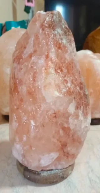 Lampada Sale Himalaya Arancione Rosa Pietra.