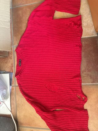 Suéter rojo roto talla s