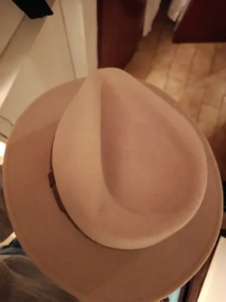 Chapéu Fedora Messer Bege e Marrom Tamanho S