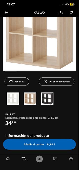 Estantería blanca de madera