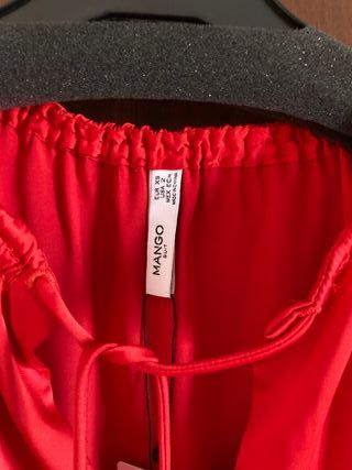 Blusa roja de manga larga Mango