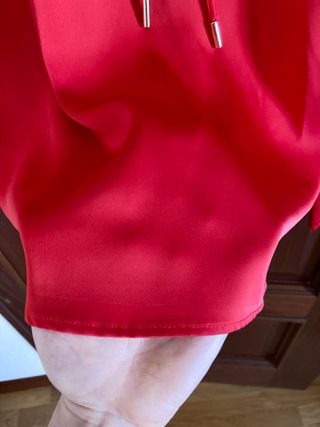 Blusa roja de manga larga Mango