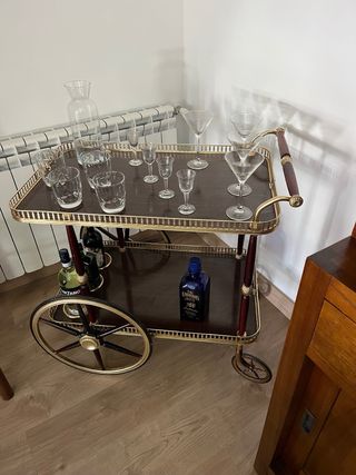 Carrito camarera vintage madera y metal