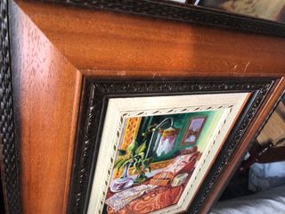 Antiguedad años 50 precioso Cuadro Óleo enmarcado