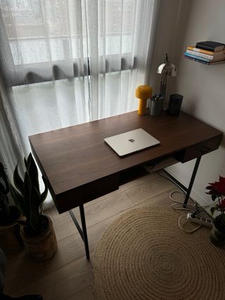 Escritorio Vega Madera y Metal Negro